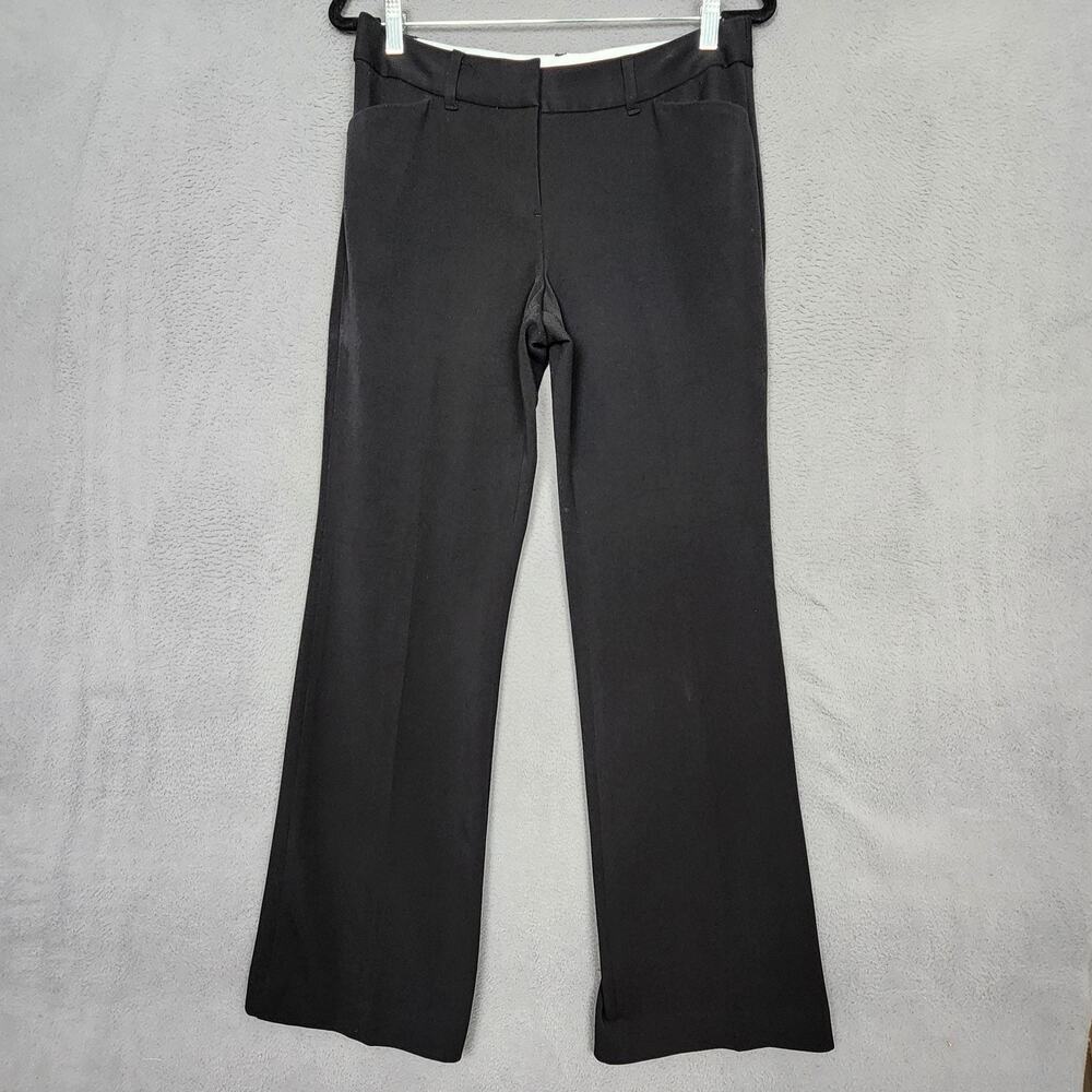 Vivienne Tam Dress Pants Womens 4 Black Twill Stretch Flat Front Pockets Flare